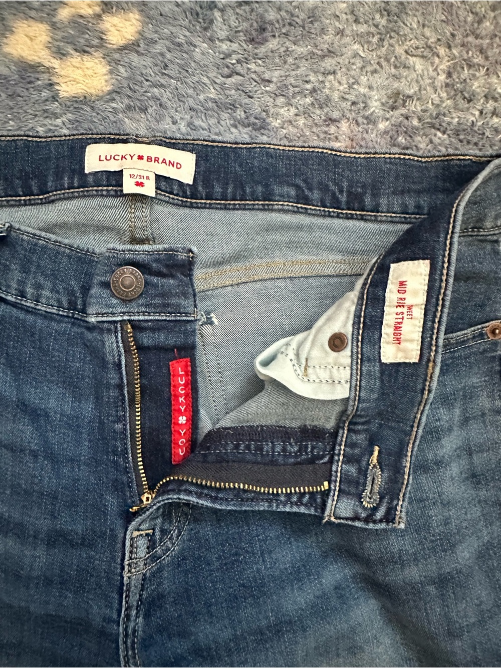 Lucky Brand Blue Denim Straight Jeans with Branded Tag